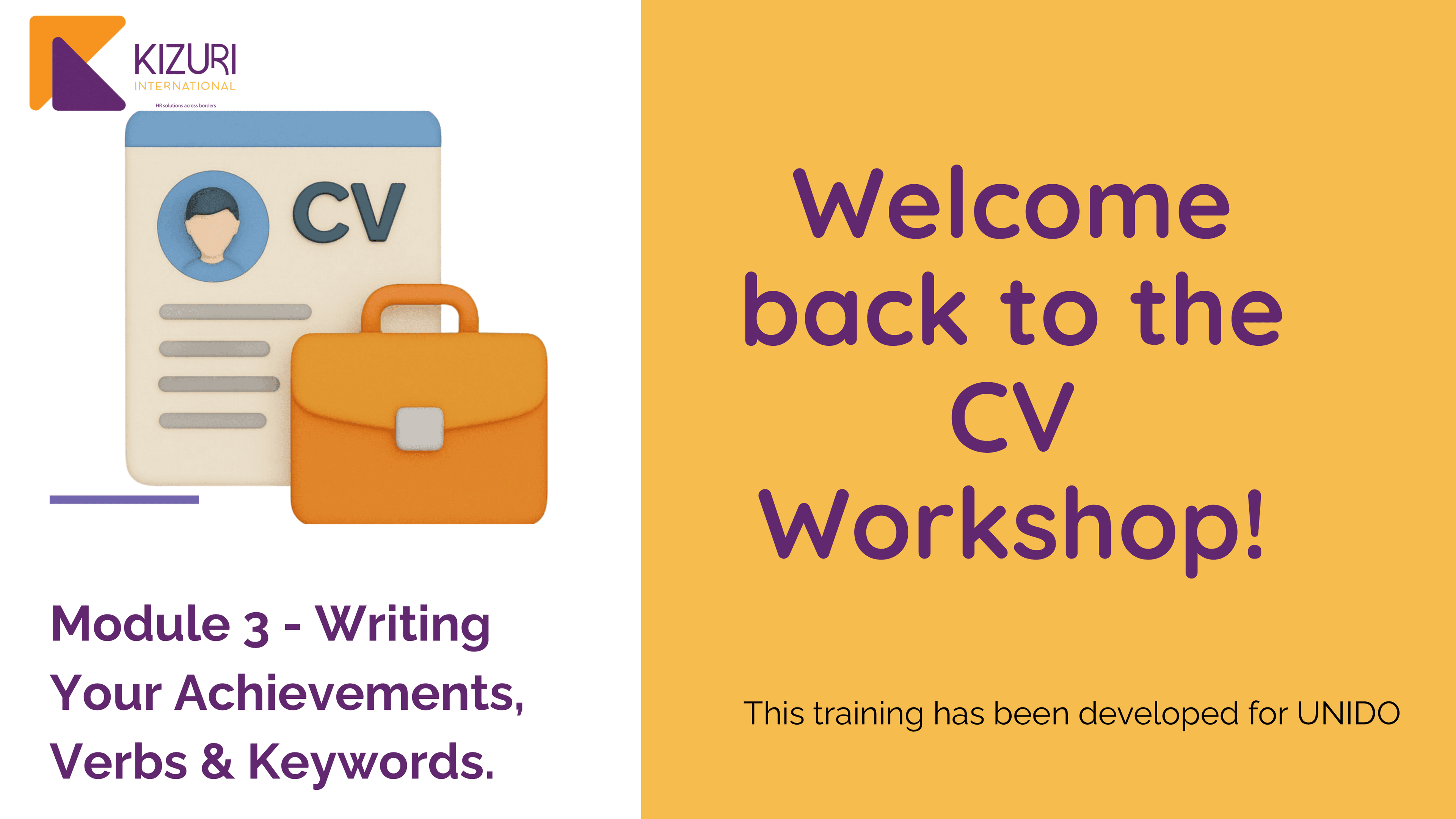 CV Training – Module 3