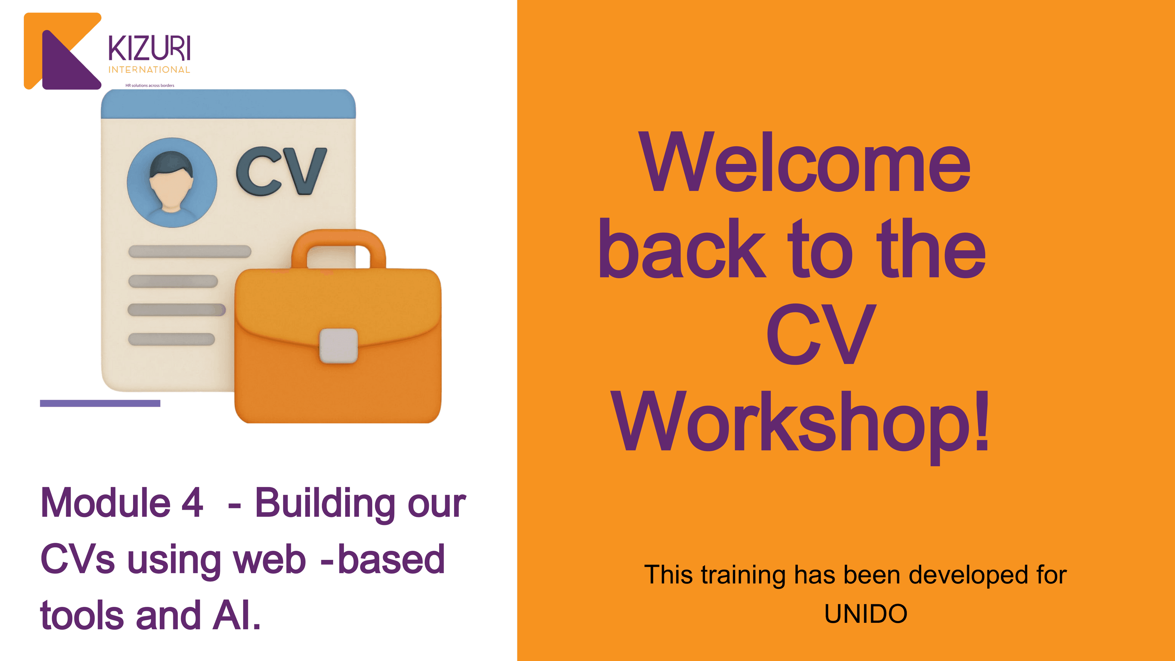 CV Training – Module 4